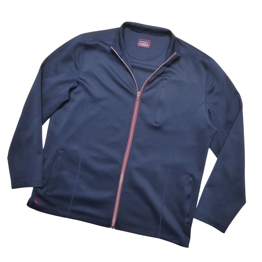 UNTUCKit Track Jacket Mens XL Blue Full Zip Knit Lightweight Pockets Athletic